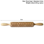 3D Wooden Christmas Rolling Pin