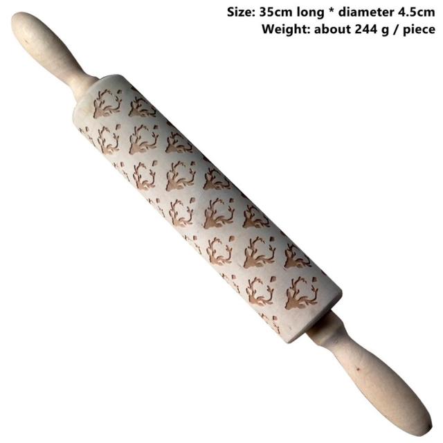 3D Wooden Christmas Rolling Pin