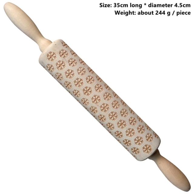 3D Wooden Christmas Rolling Pin