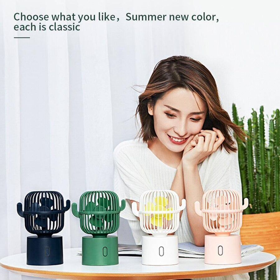 Rechargeable USB Portable Mini Cactus Fan - Image 2