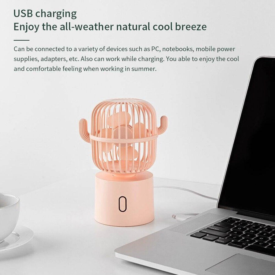 Rechargeable USB Portable Mini Cactus Fan - Image 9