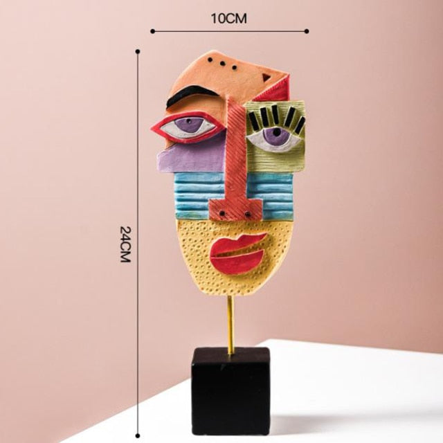 Abstract Pop Art Face Home Sculpture - Image 7