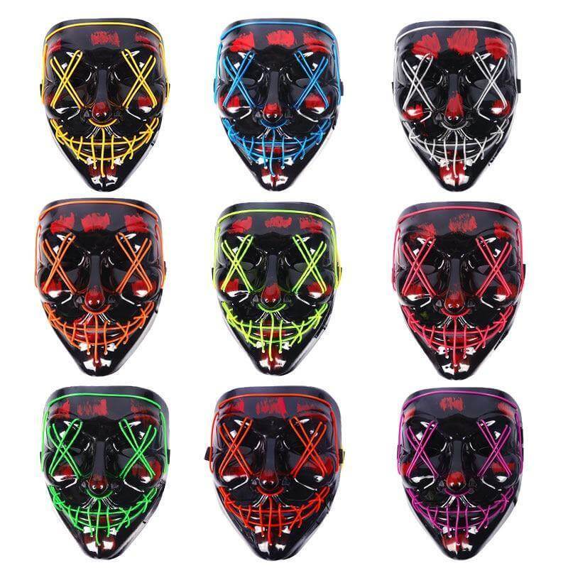 Neon Horror LED Party Halloween Mask