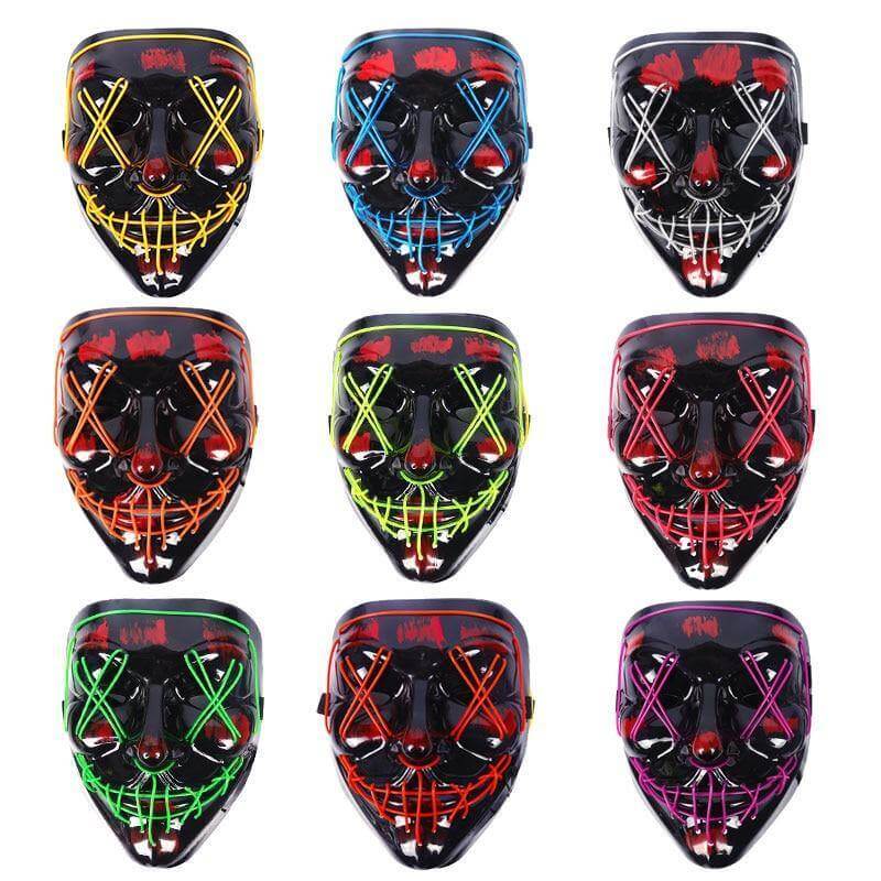 Neon Horror LED Party Halloween Mask - Image 3