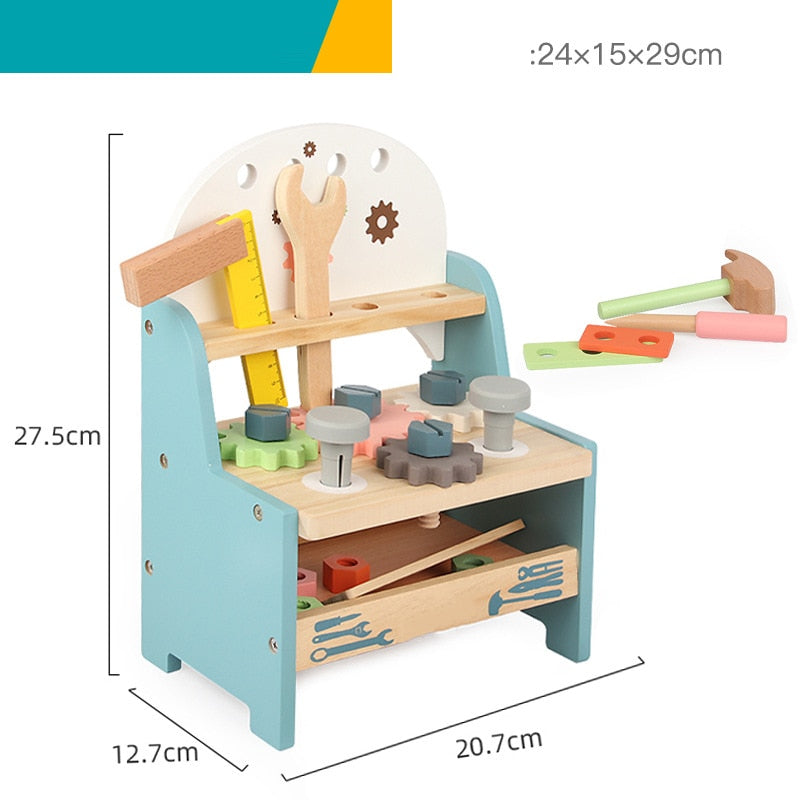 Educational Wooden Workshop Tool Toy Set - Image 3