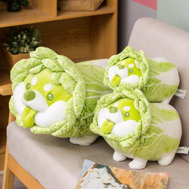 Cute Vegetable Cabbage Stuffed DogPillow - MaviGadget