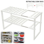 Adjustable Double Layer Kitchen Dish Storage Rack