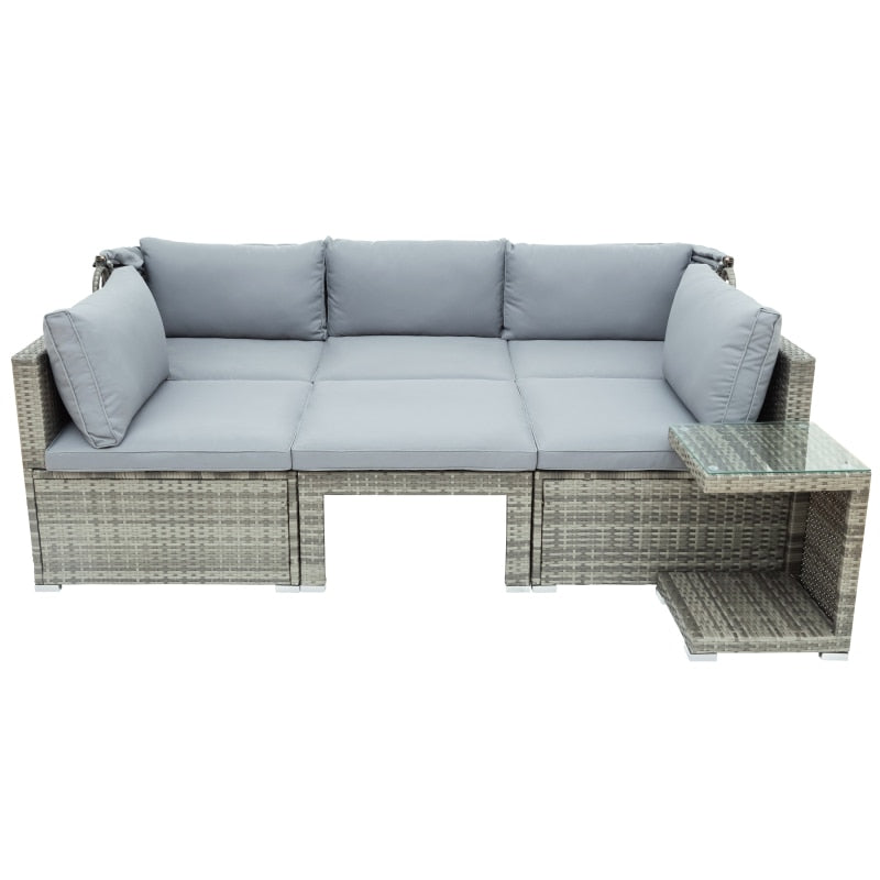 Sectional Canopy Daybed Outdoor Furniture Set - Image 7