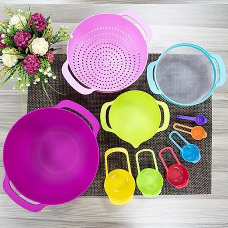 Rainbow Multifunctional Stackable Kitchen Bowl Set - Image 1