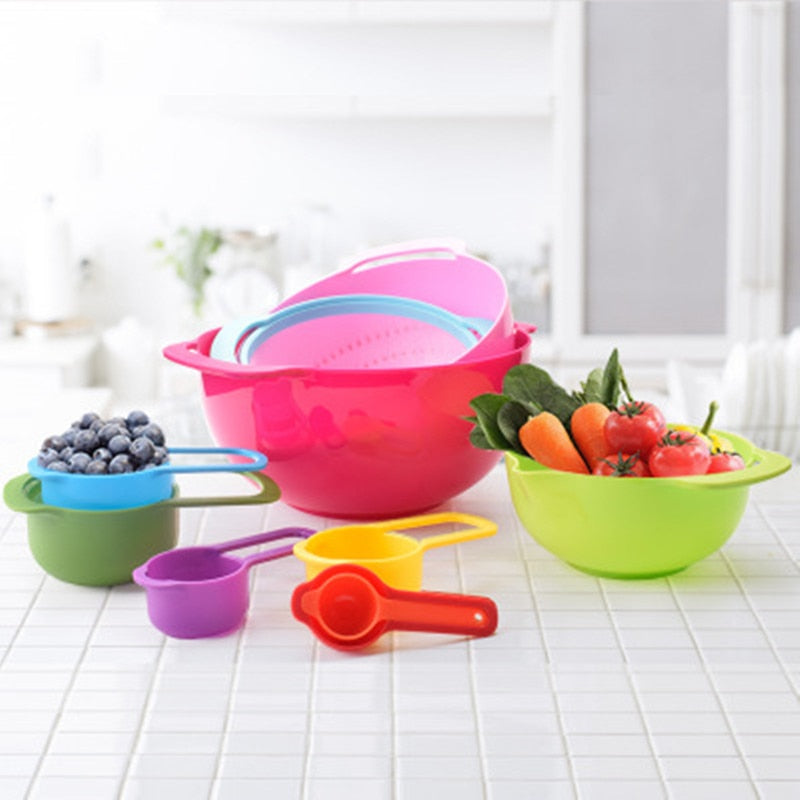 Rainbow Multifunctional Stackable Kitchen Bowl Set - Image 4