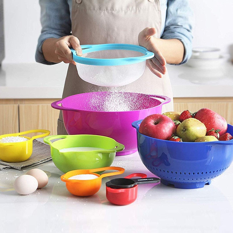 Rainbow Multifunctional Stackable Kitchen Bowl Set - Image 6