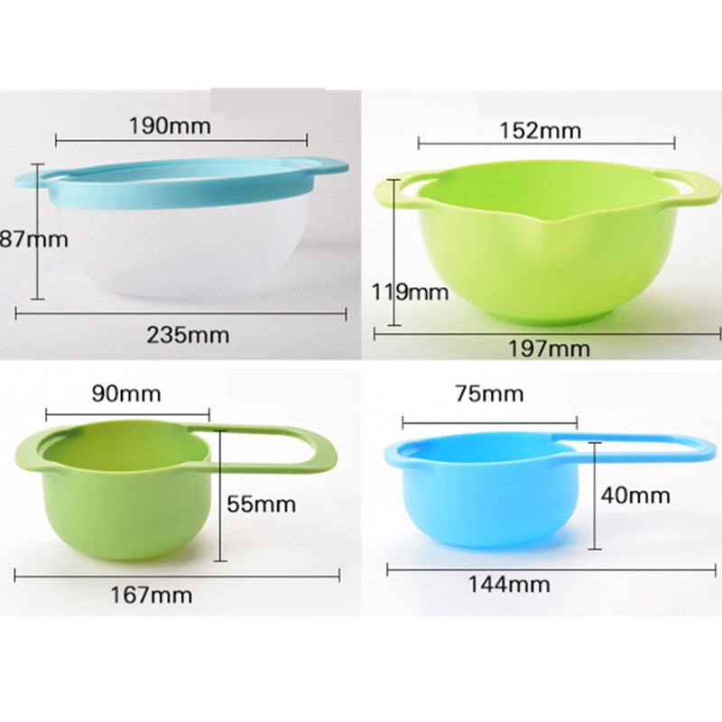 Rainbow Multifunctional Stackable Kitchen Bowl Set