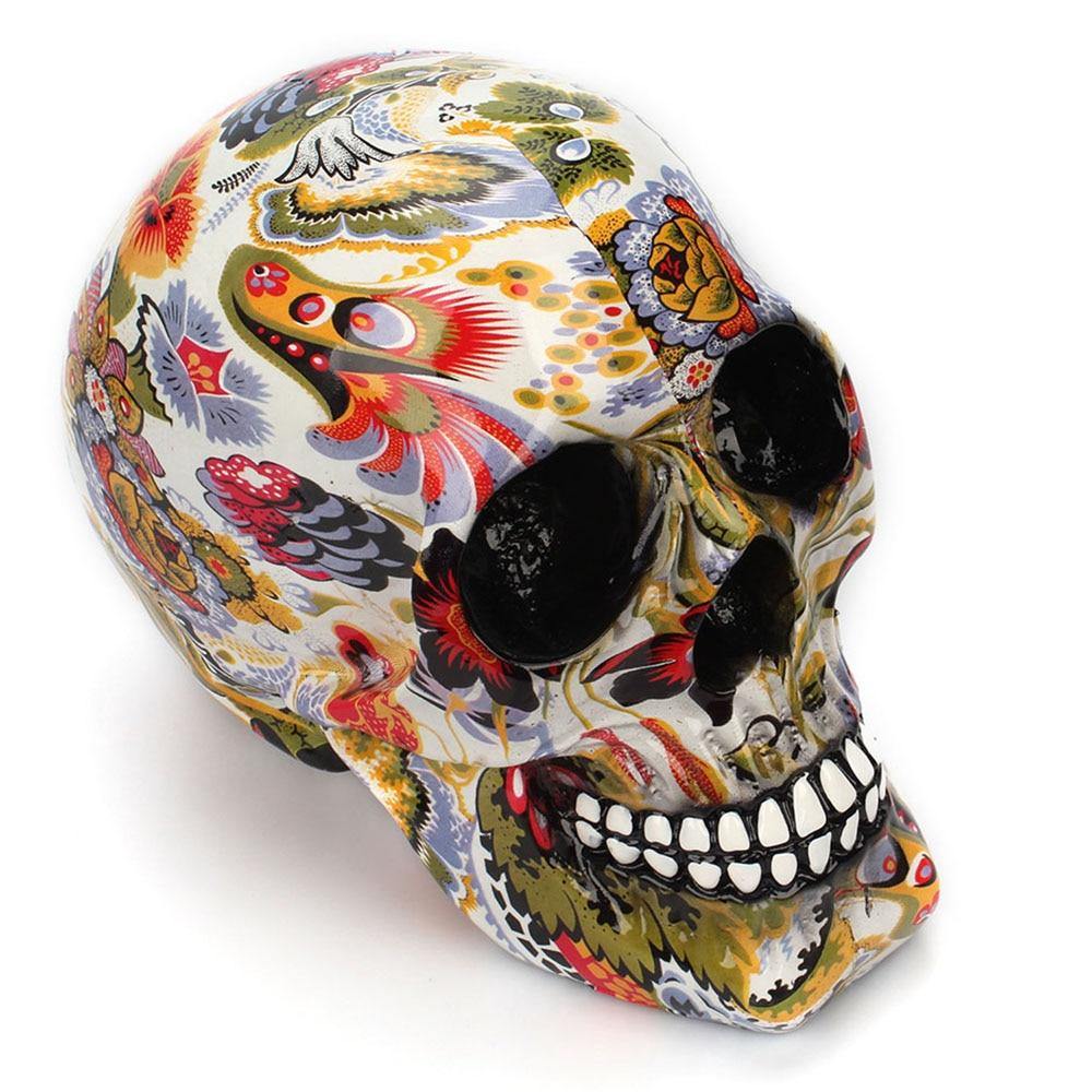 Creative Colorful Resin Skull Halloween Party Decoration - MaviGadget