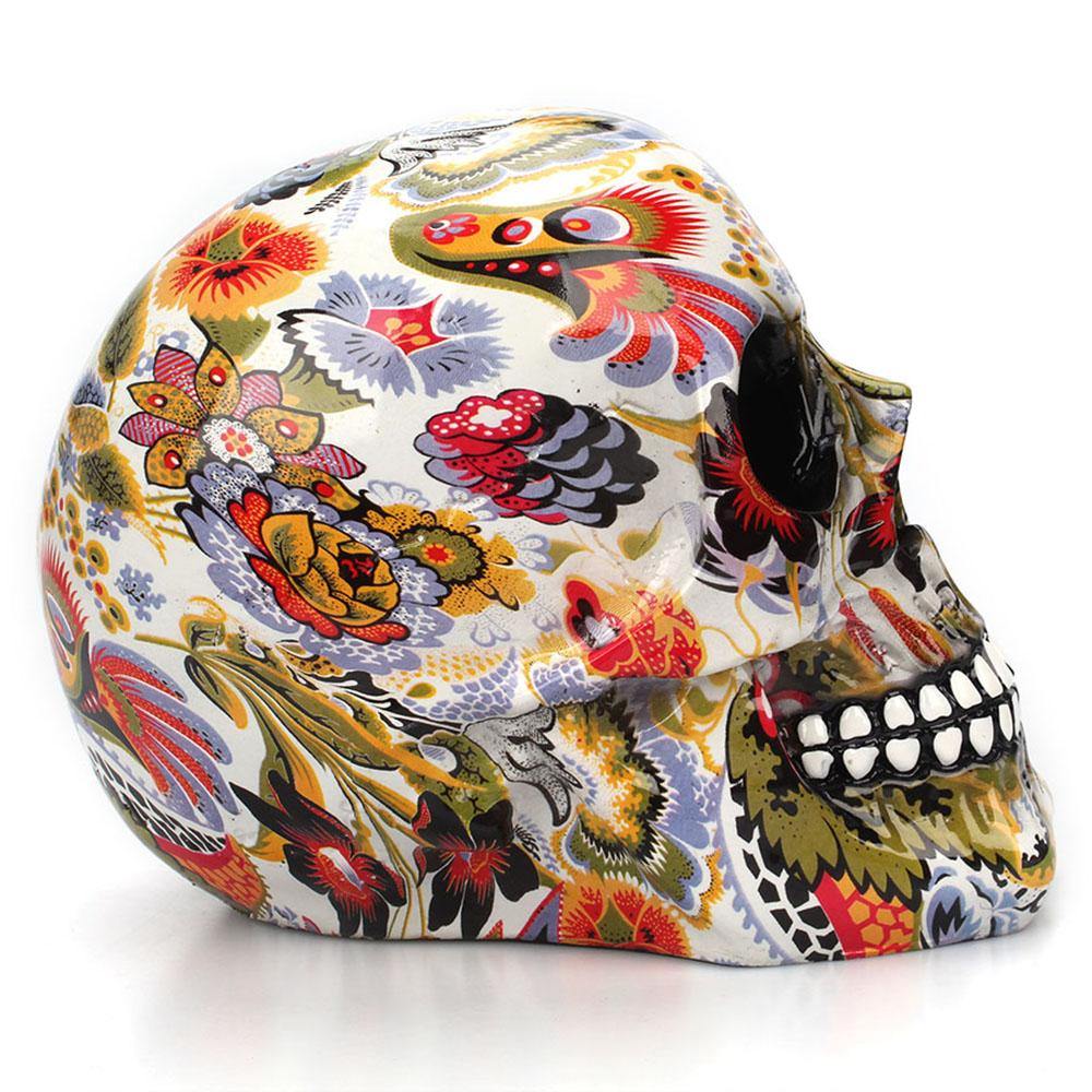 Creative Colorful Resin Skull Halloween Party Decoration - MaviGadget