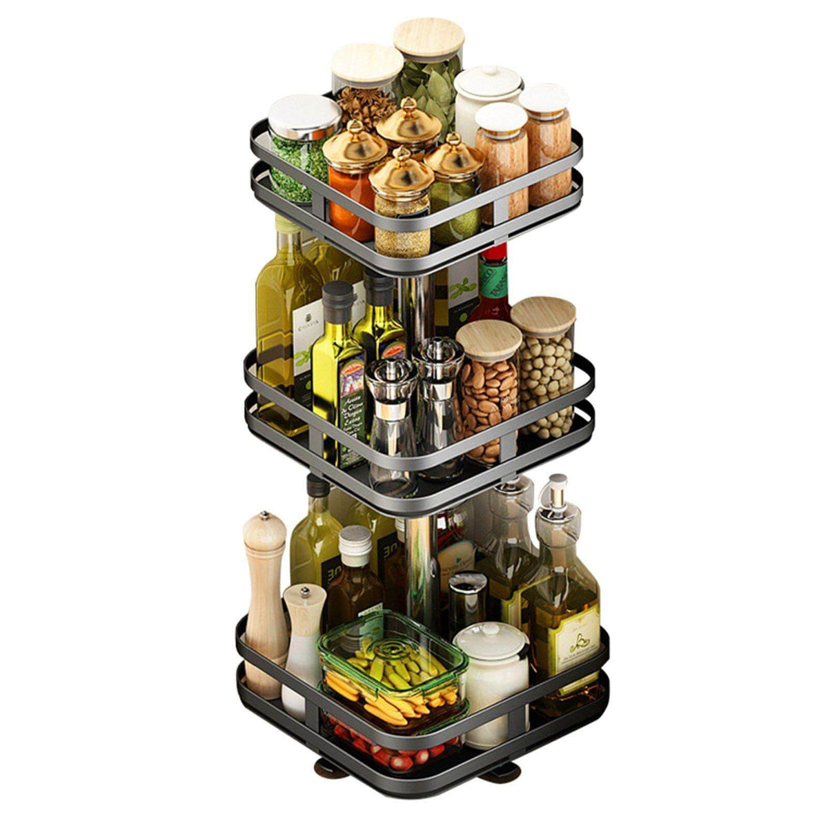 360 Rotating Kitchen Spice Storage Rack