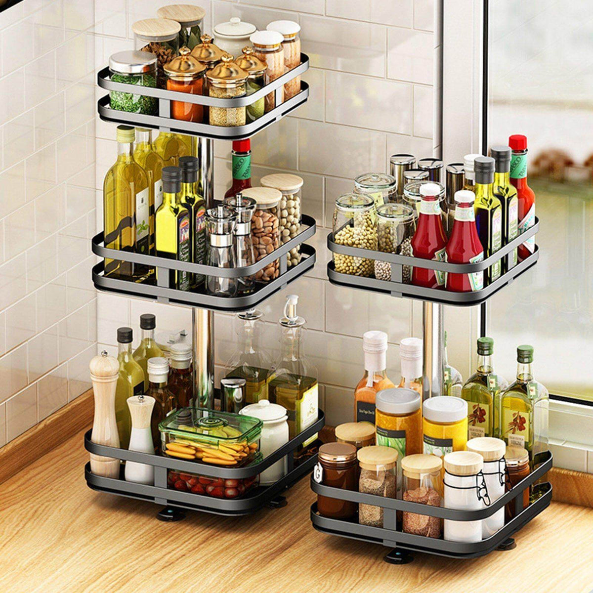 360 Rotating Kitchen Spice Storage Rack - MaviGadget