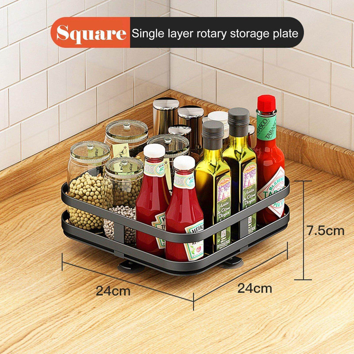 360 Rotating Kitchen Spice Storage Rack - MaviGadget