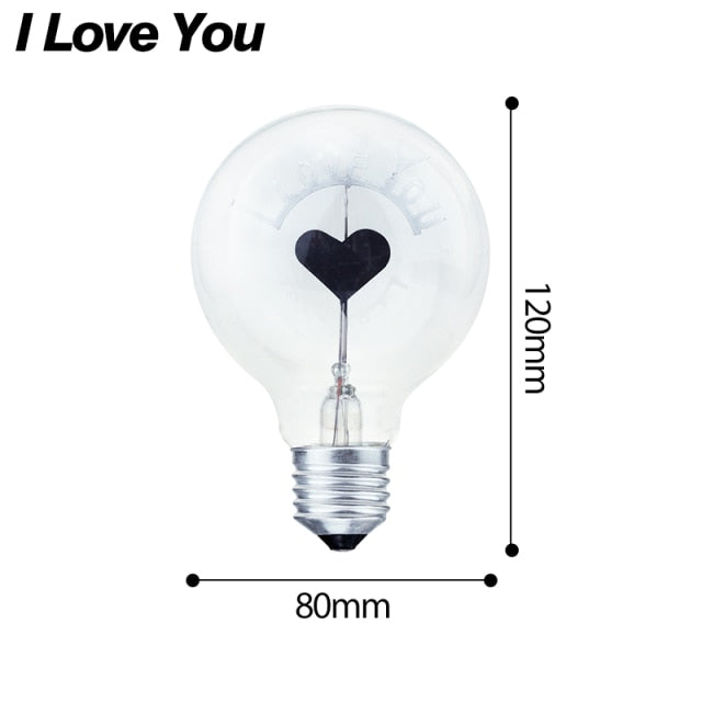 Decorative Vintage Edison Bulb Love Lamp - Image 9