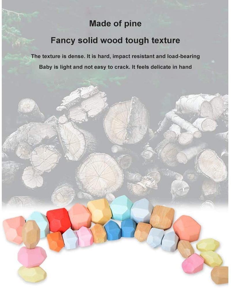Colorful Wooden Stone Kids Intelligent Stacking Game - Image 14