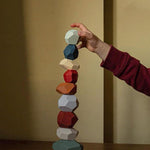 Colorful Wooden Stone Kids Intelligent Stacking Game