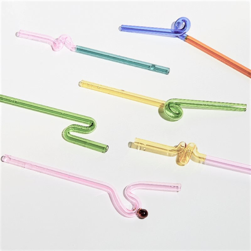 Colorful Environment Friendly Reusable Glass Straw - Image 2