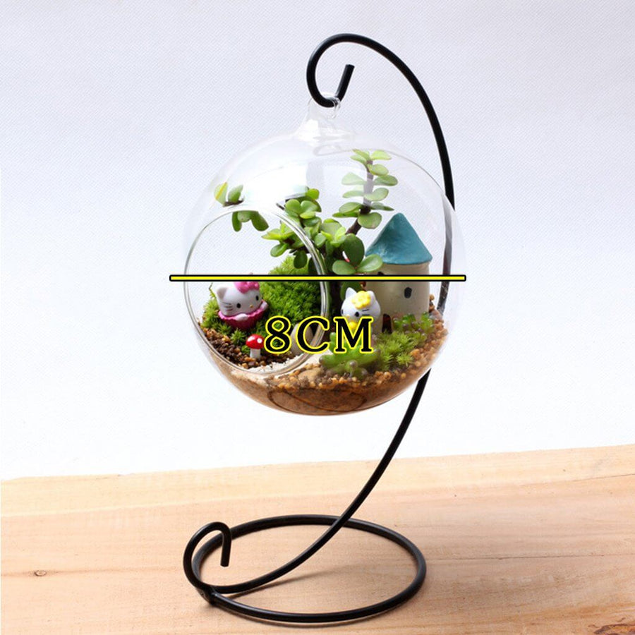 Clear Round Glass Hanging Vase - Image 0