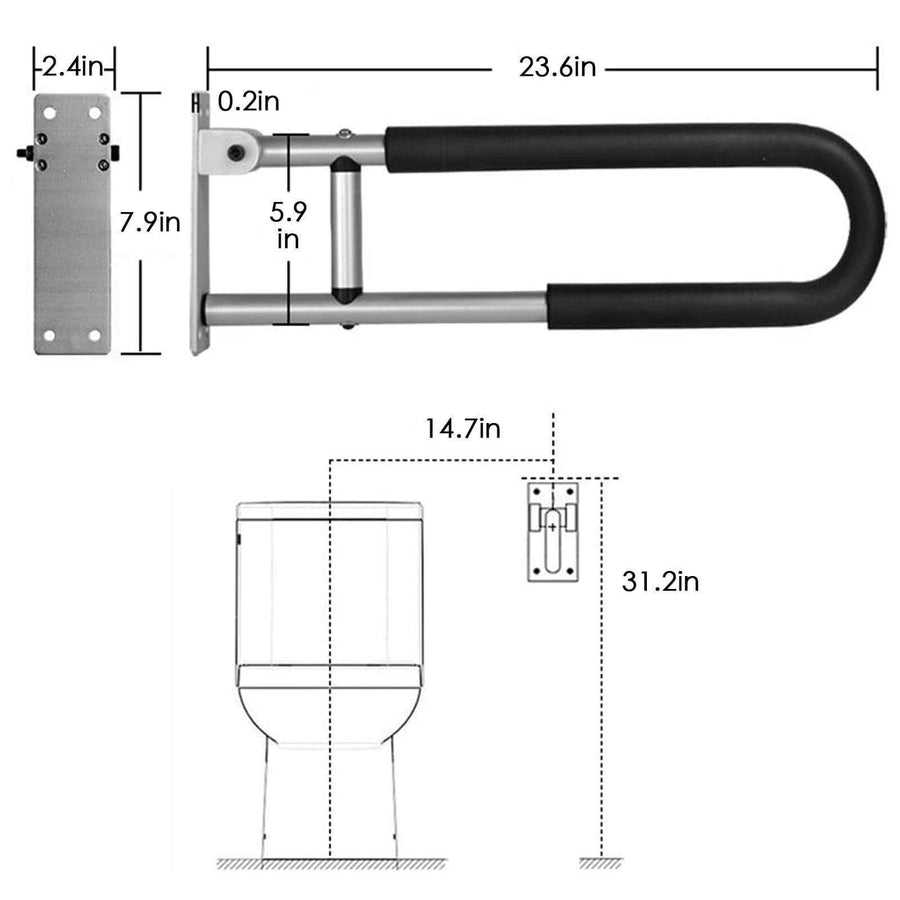 Elderly Handicap Bathroom Foldable Armrest - Image 5