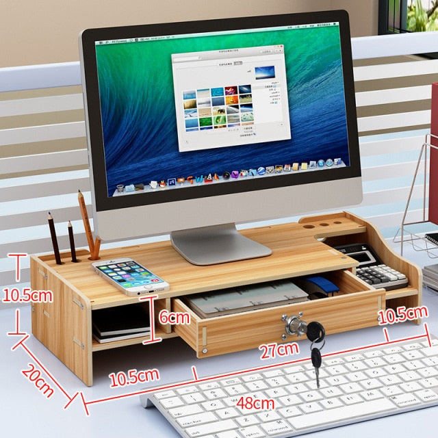 Home Office Wooden Monitor Riser Stand - Image 7