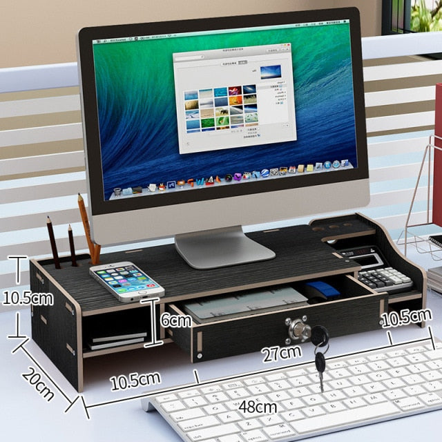 Home Office Wooden Monitor Riser Stand - Image 8