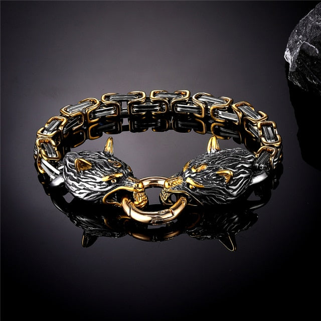 Nordic Vikings Wolf Men Bracelet - Image 0