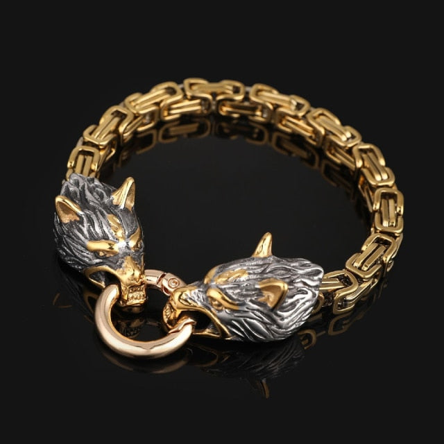 Nordic Vikings Wolf Men Bracelet - Image 2