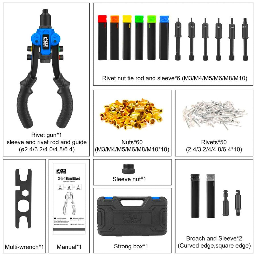 3in1 Hand Rivet Nut Tool Set - Image 8