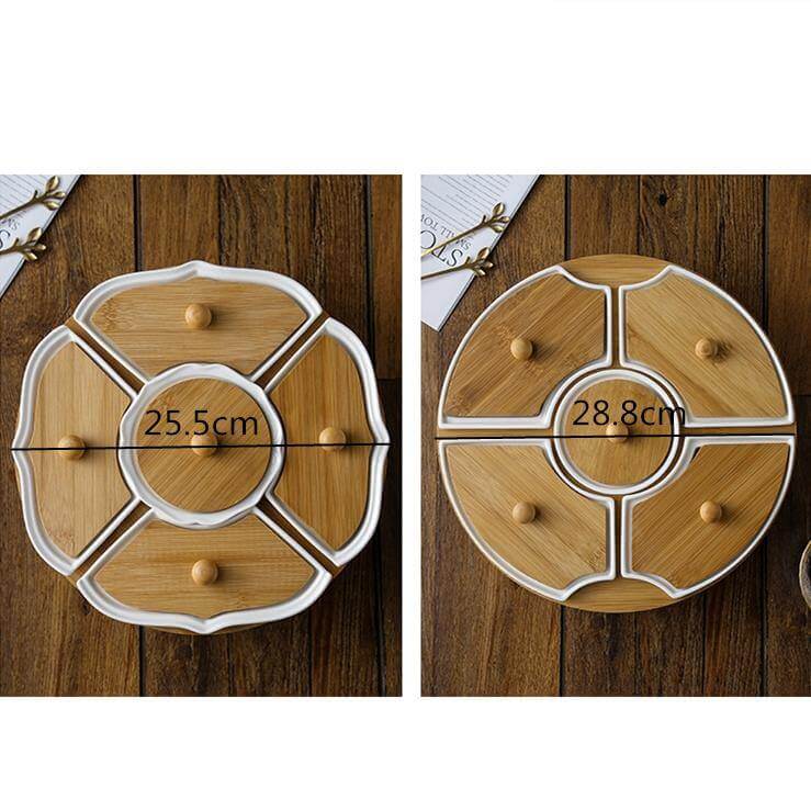 Five Grid Rotating Ceramic Breakfast Platter