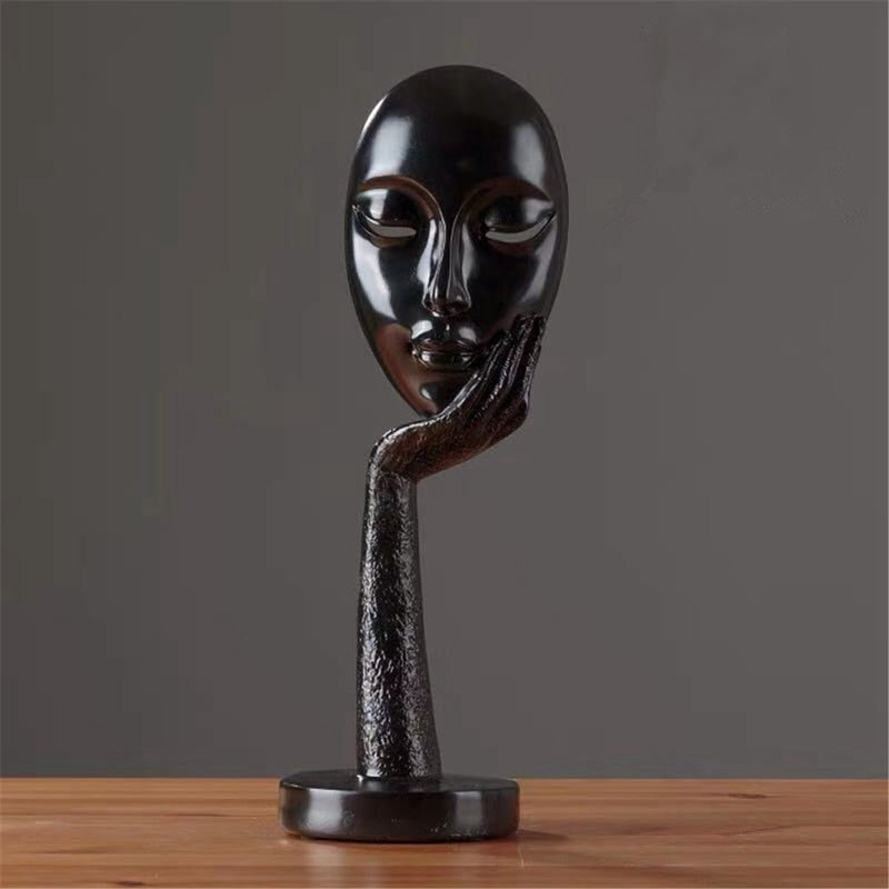 Modern Abstract Human Face Art Statue - Image 1