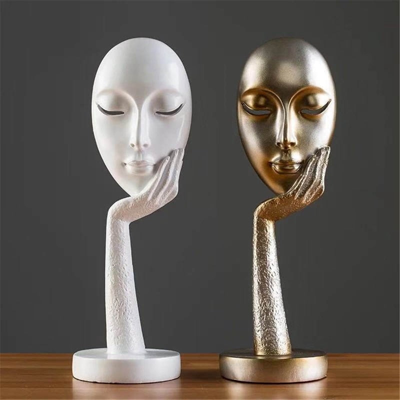 Modern Abstract Human Face Art Statue - Image 3