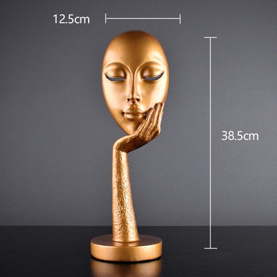 Modern Abstract Human Face Art Statue - Image 2