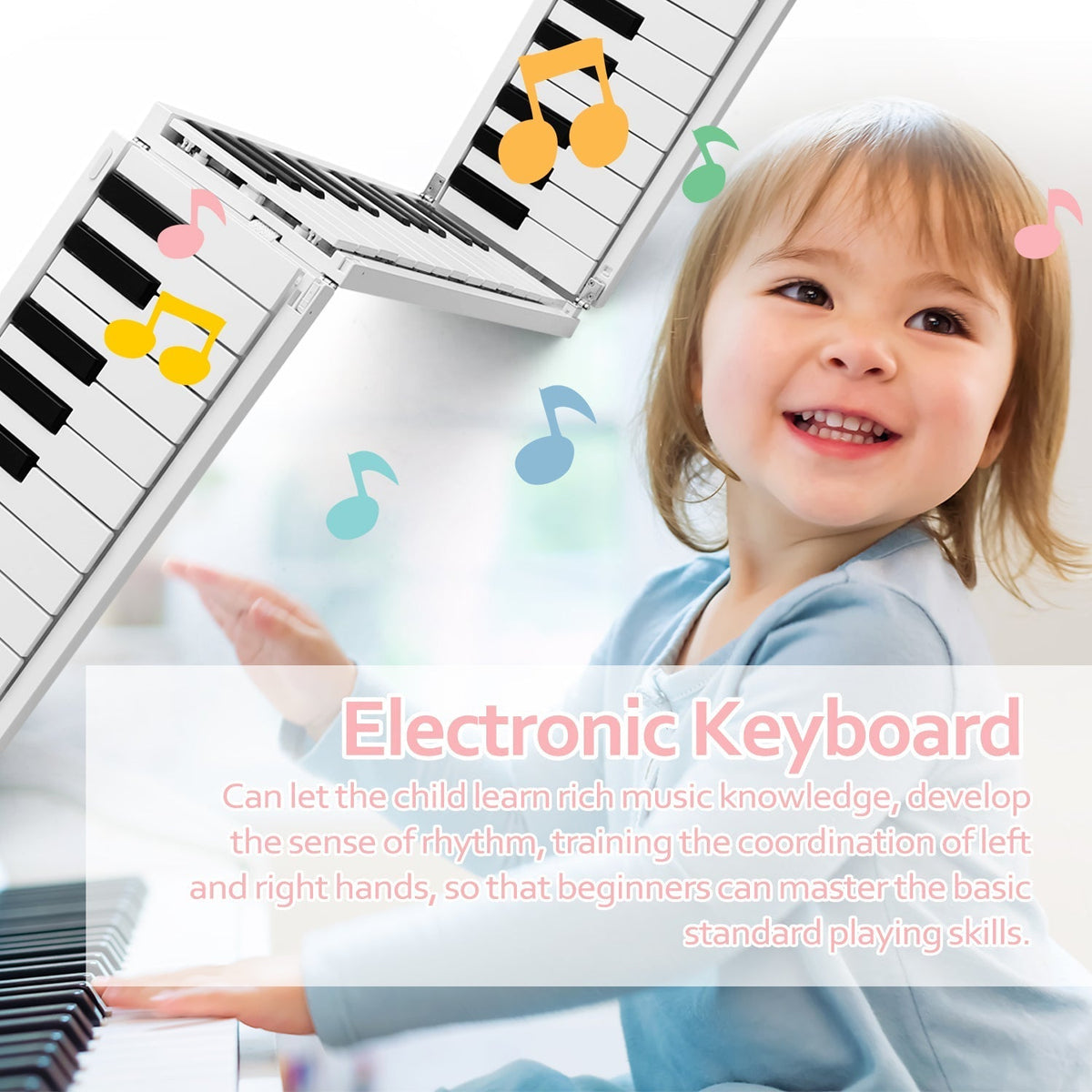 Multifunctional Foldable Portable Electronic Piano