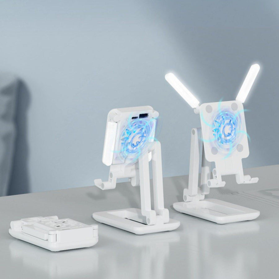 3in1 Selfie Light Adjustable Cooling Fan Phone Holder - Image 1