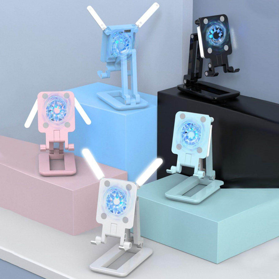 3in1 Selfie Light Adjustable Cooling Fan Phone Holder - Image 12