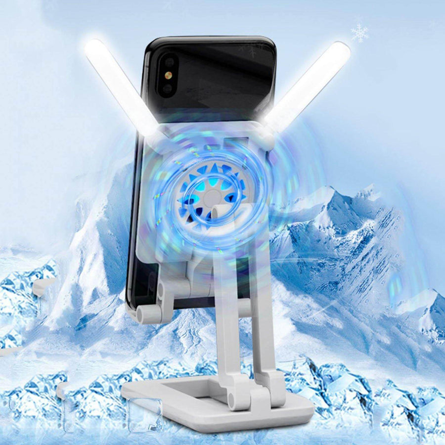 3in1 Selfie Light Adjustable Cooling Fan Phone Holder - Image 6