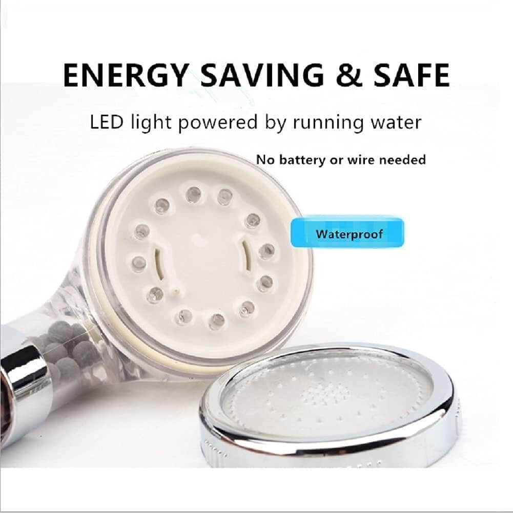 Colorful Rainfall High Pressure Negative Ion Led Shower Head