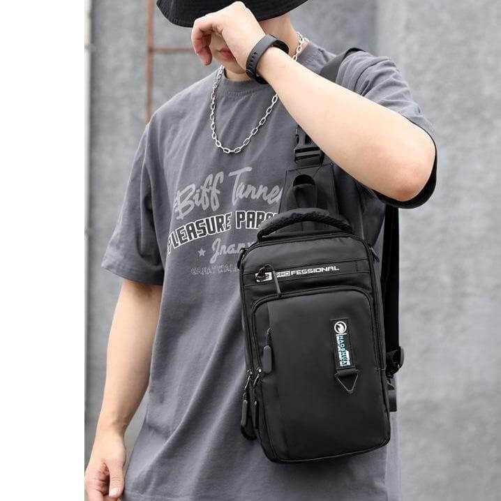Waterproof USB Cross Body Shoulder Bag - Image 3