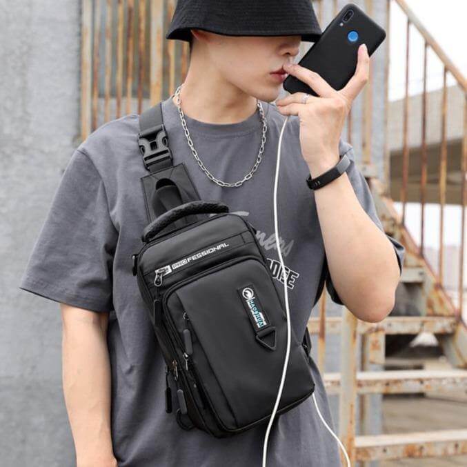 Waterproof USB Cross Body Shoulder Bag - Image 2