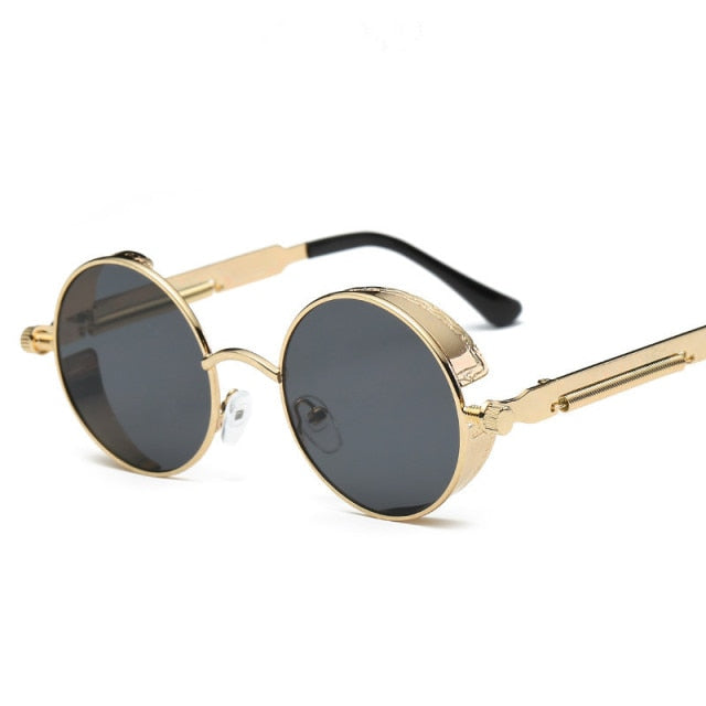 Creative Round Retro Round Metal Sunglasses - Image 16