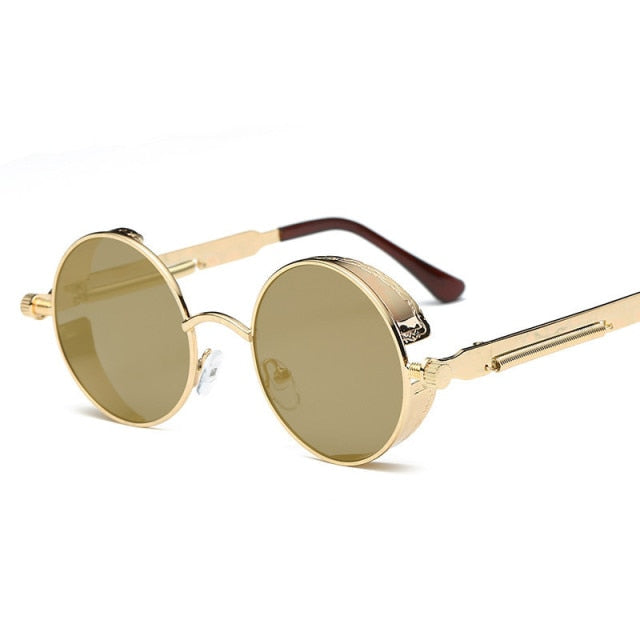 Creative Round Retro Round Metal Sunglasses - Image 6