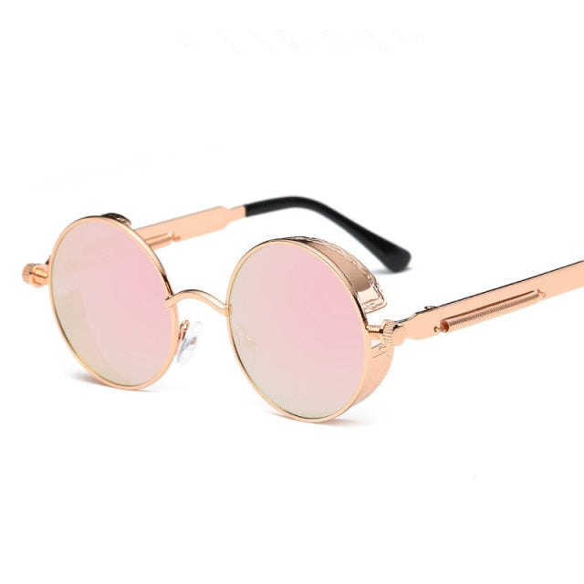 Creative Round Retro Round Metal Sunglasses - Image 3
