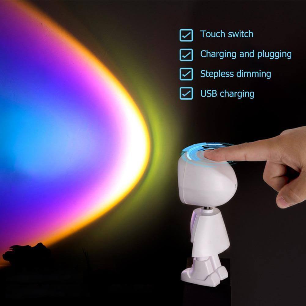 Atmospheric Sunset Robot Lamp LED - MaviGadget