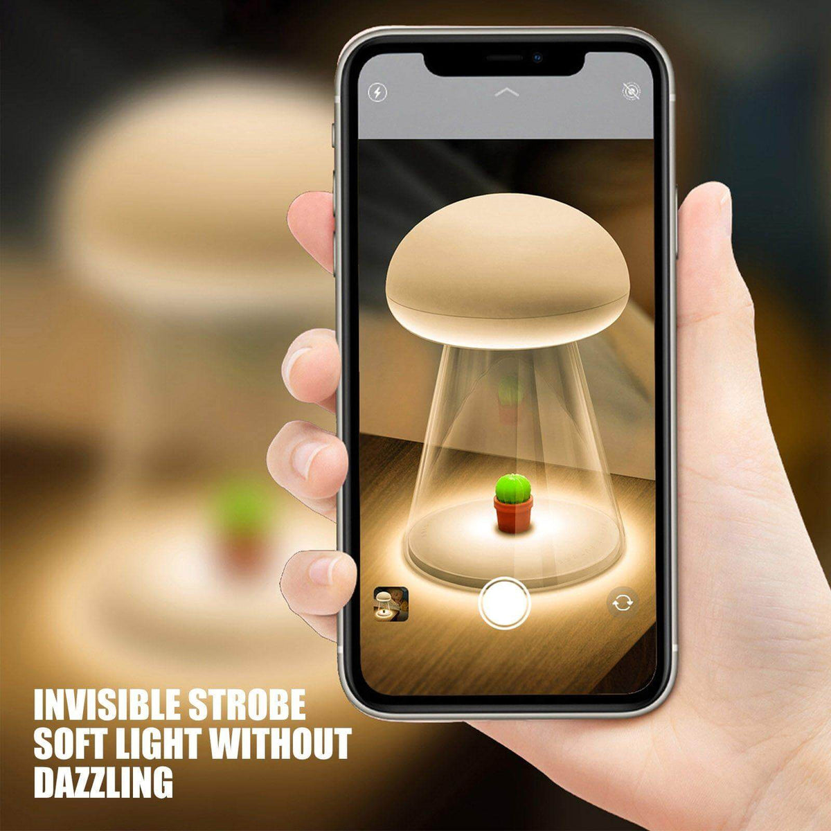 Rechargeable White Cactus USB Mushroom Night Lamp