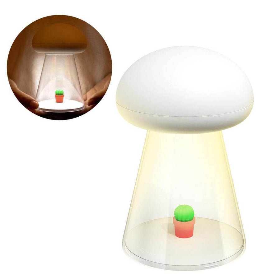 Rechargeable White Cactus USB Mushroom Night Lamp - Image 7