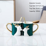 3D Lovely Couple Ceramic Mug Set